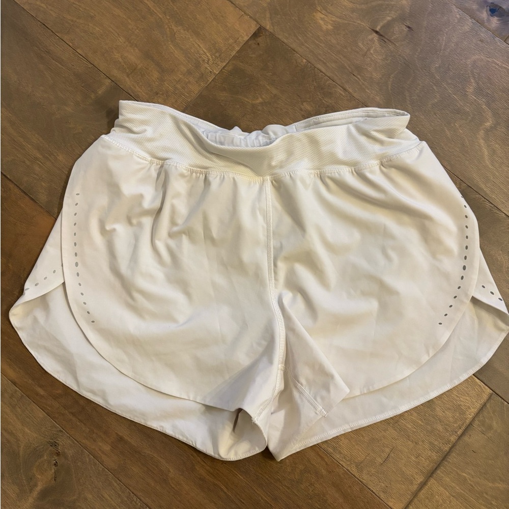 Lululemon Athletica White Athletic Shorts with Curved Hems